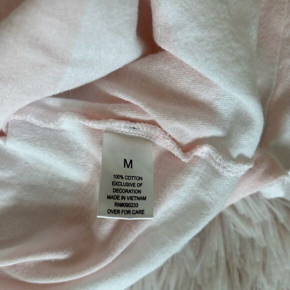 Pacsun  Striped Tee Bahamas Shirt Trendy Modern 90s Style Crew tee Pink White M - Picture 6 of 6